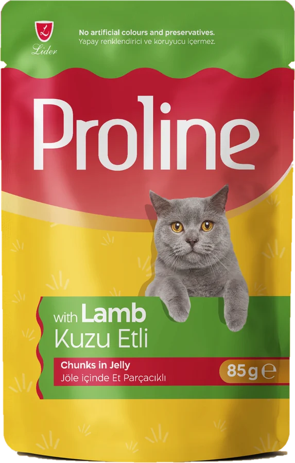 Kuzu Etli Jöle İçinde Pouch Kedi Maması ambalajı, ön