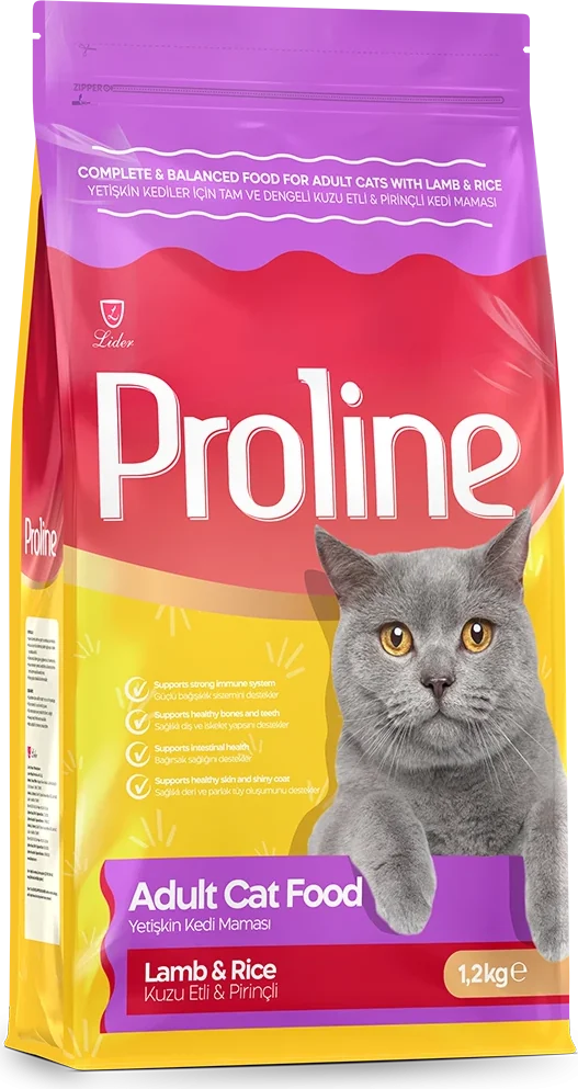 Kuzu Etli Yetişkin Kedi Maması ambalajı, ön
