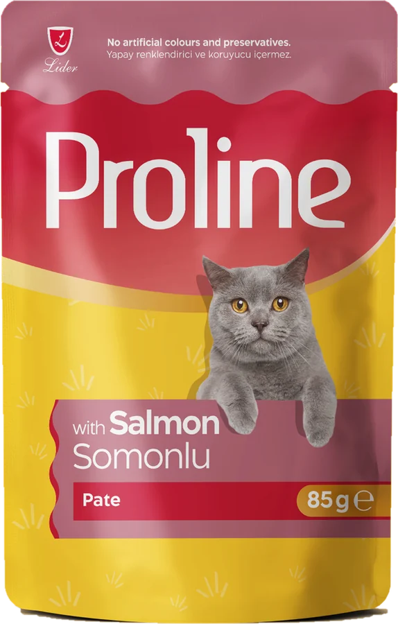 Somonlu Pate Pouch Kedi Maması ambalajı, ön