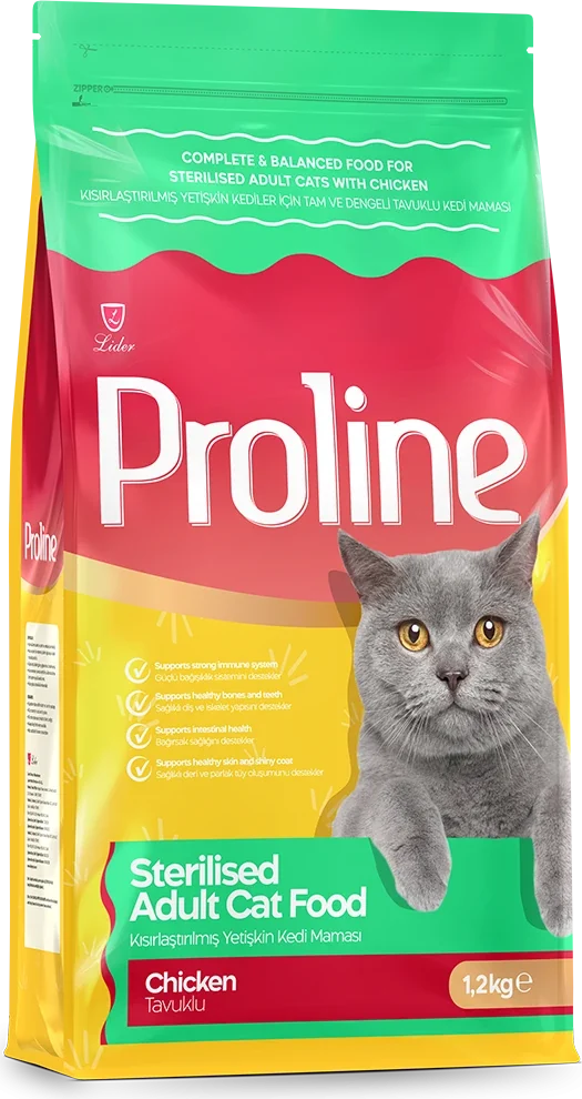 Tavuklu Kısırlaştırılmış Yetişkin Kedi Maması ambalajı, ön