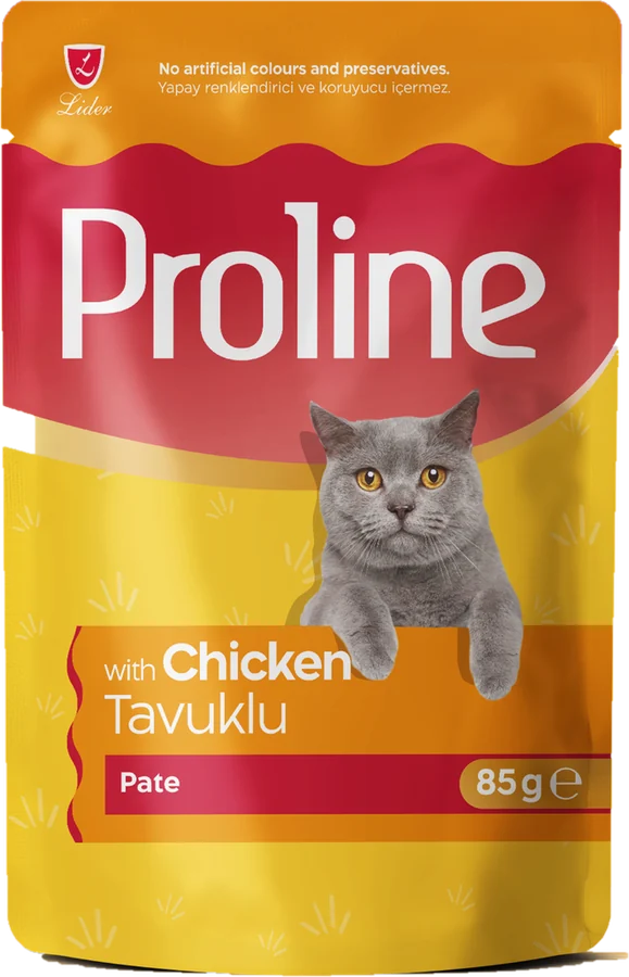 Tavuklu Pate Pouch Kedi Maması ambalajı, ön